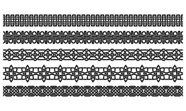 Kelt vektörsüz sınır desenleri koleksiyonu, İrlanda örgülü tebrik kartları için çerçeve tasarımları, Aziz Patrick Günü kutlamaları.