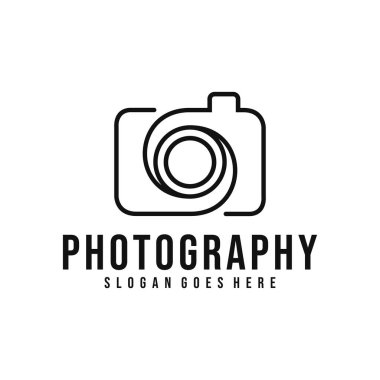 Kamera fotoğraf logosu vektör şablonu
