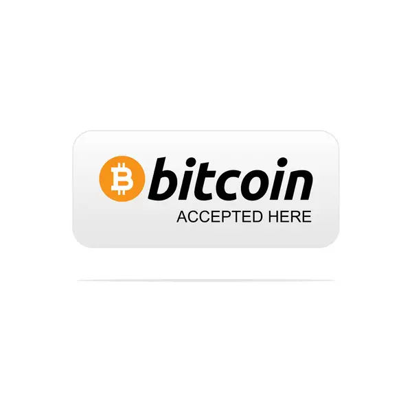 Banner Icono Bitcoin Con Texto Bitcoin Aceptado Aquí Ilustración Vectorial Ilustración De Stock