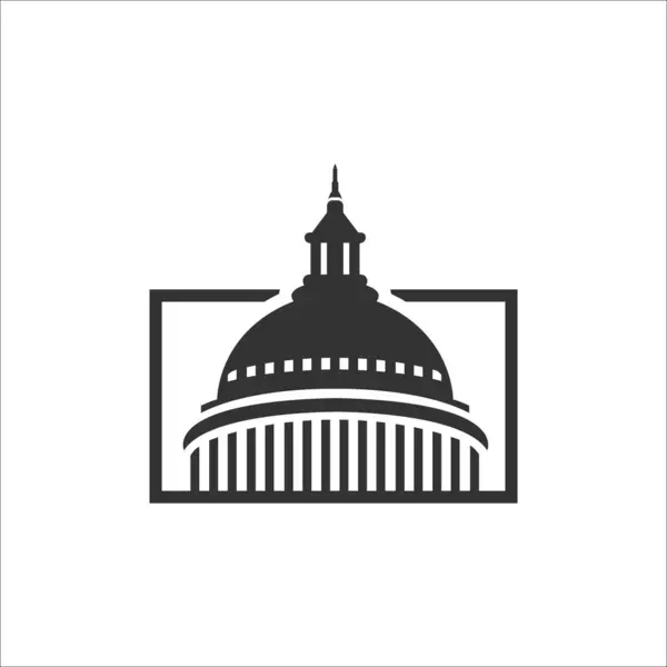 Birleşik Devletler başkenti logo konsepti vektör illüstrasyonu, başkent tepesi kubbesi