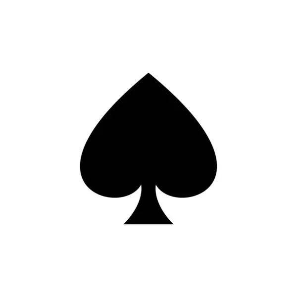 Beyaz arkaplanda izole edilmiş Spade siyah sembolünün Fransız iskambil kağıtlarındaki yüksek kalite illüstrasyonu