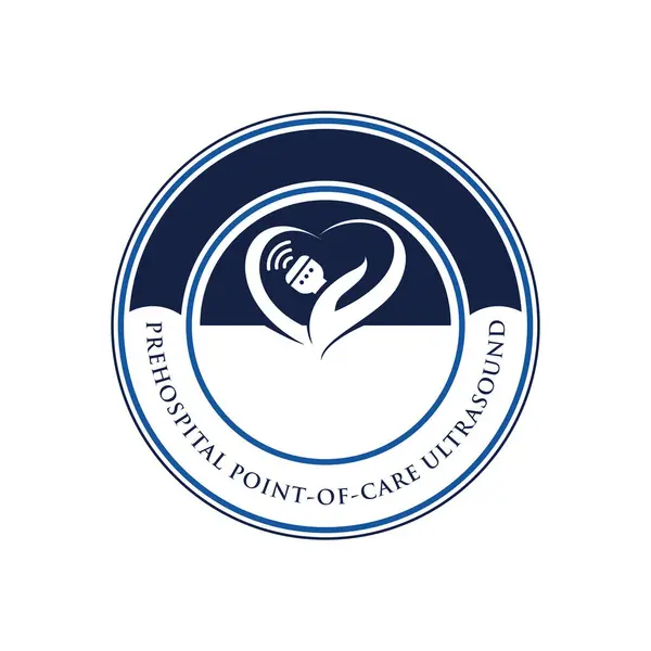 Ultrason teşhis logosu. Tıbbi araştırma, jinekoloji kliniği, poliklinikler, doğum ve hastaneler, vektör tasarımı ve illüstrasyon