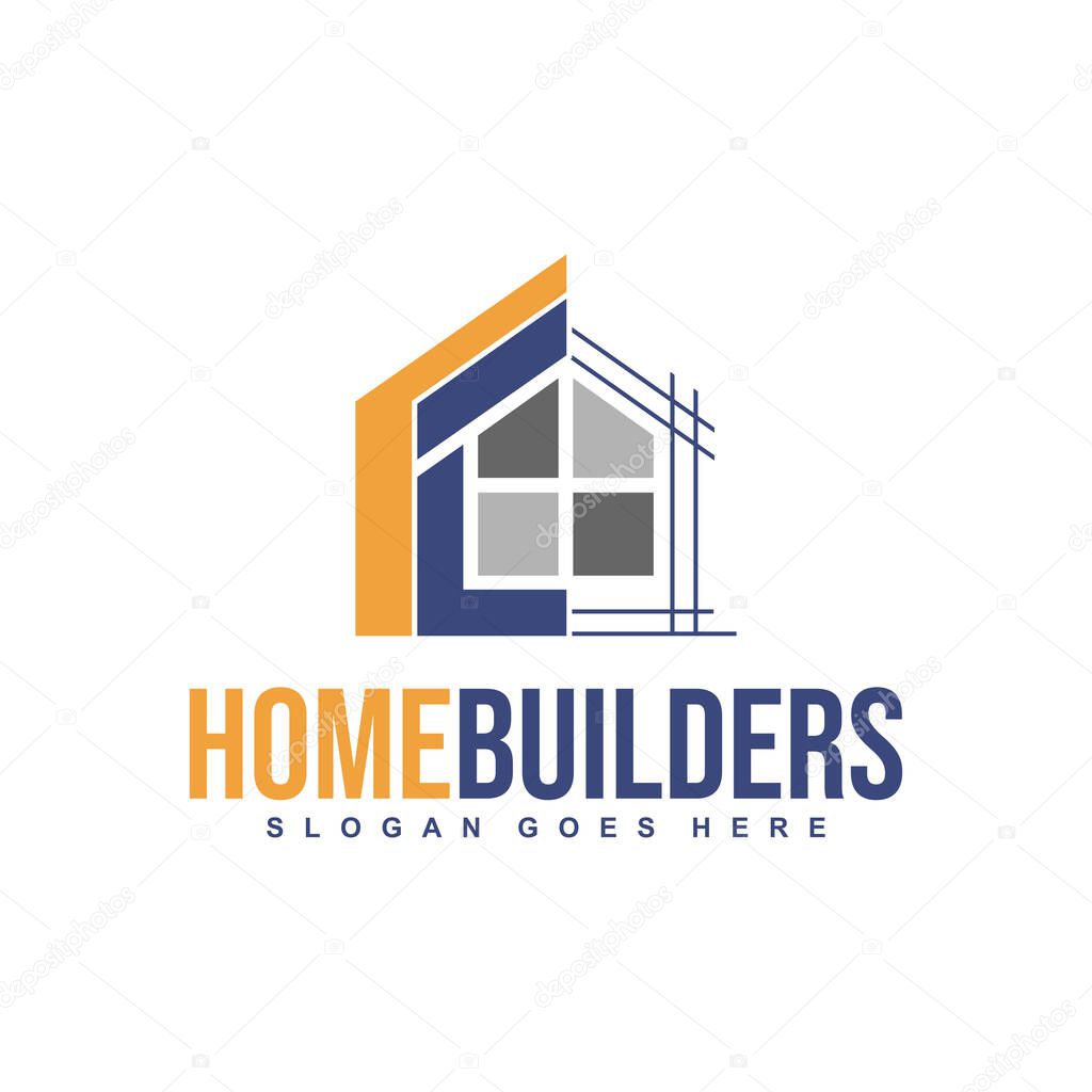 Home build illustration symbol logo design template