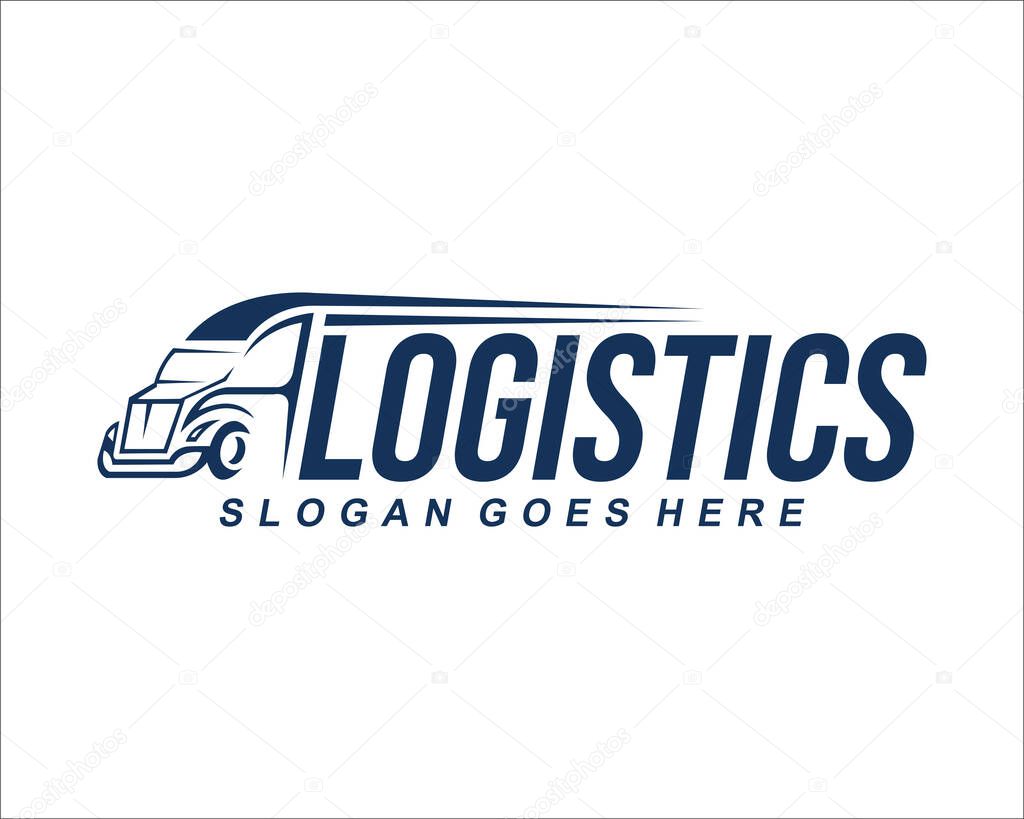 Logistic delivery, express fast shipping logo design template