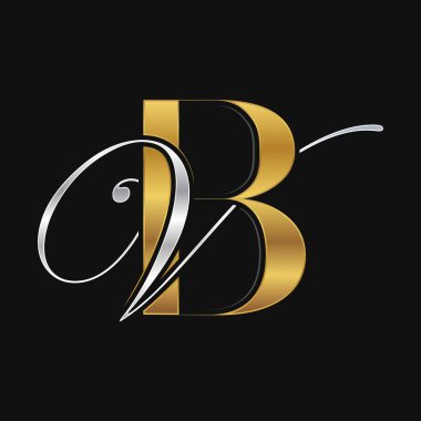 BV, VB, V, B, Soyut Harflerin Logosu Monogram