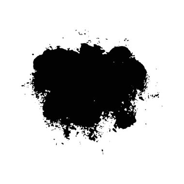 Vektör Fırça Vuruşu. Grunge sıkıntı tasarım elementi. Siyah Boyalı Fırça Vuruşu