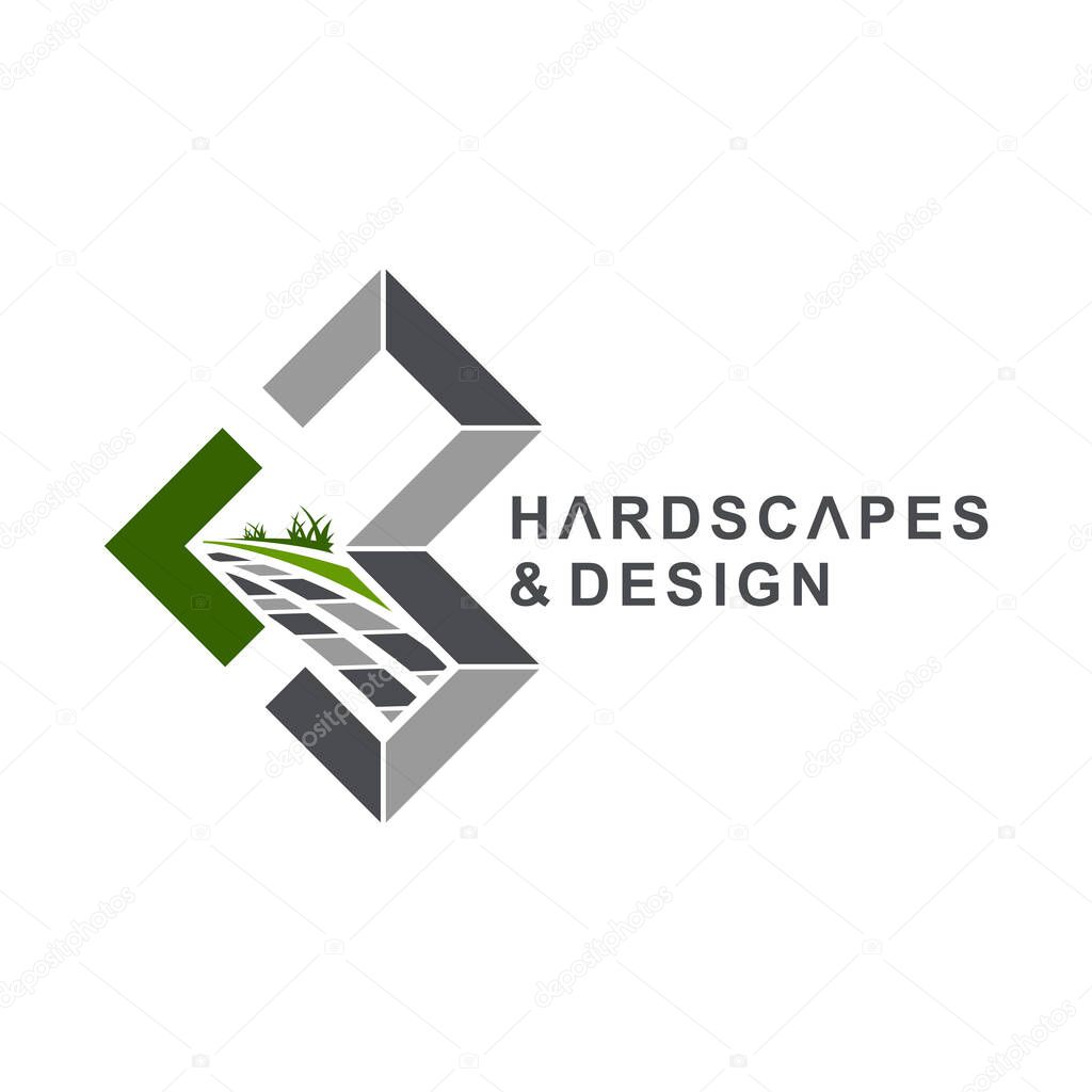 Lawn management, Landscaping Logo Design Vector