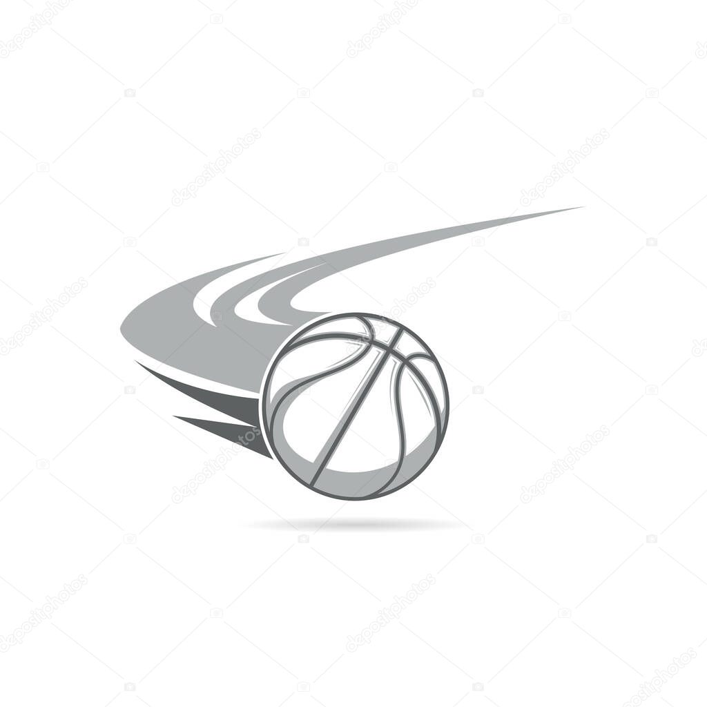 Basketball logo with swoosh design