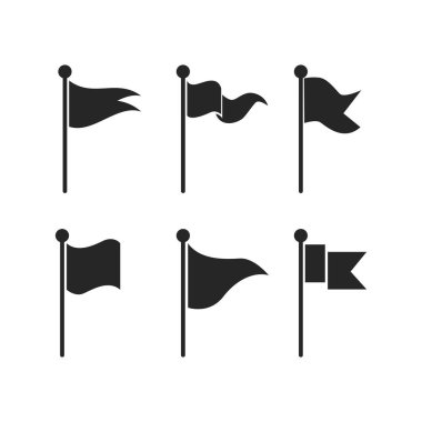 Farklı bayrak seti. Vektör illüstrasyonu