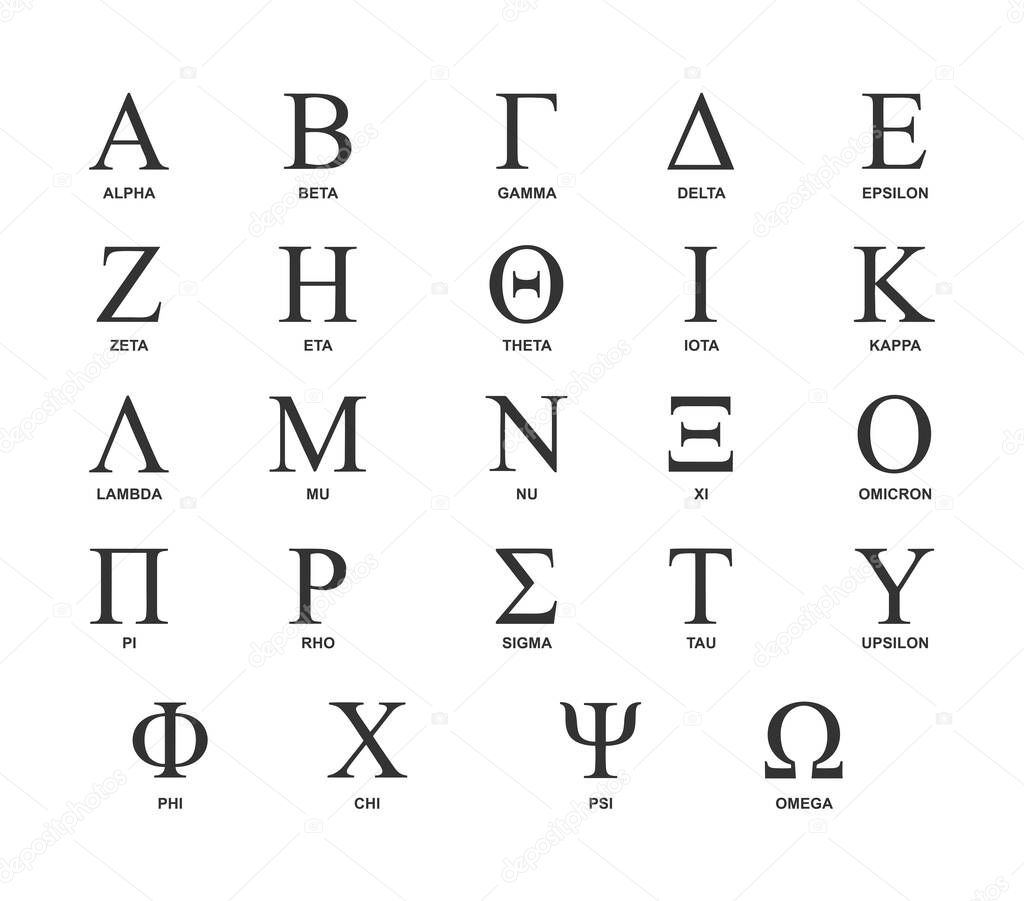 Set of Uppercase Greek Alphabet