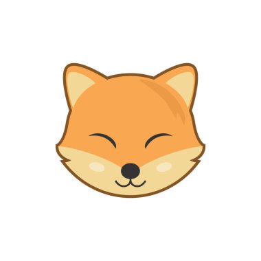 Düz vektör tasarımlı şirin tilki başlığının gösterimi