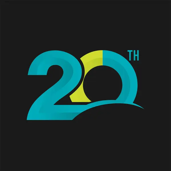 20. yıl dönümü kutlama Vektör Şablonu Tasarım İllüstrasyonu