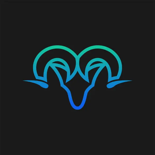 Soyut vektör boynuzları hayvan koyun logosuna çarpar