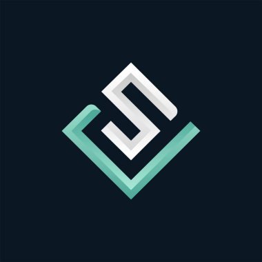 Baş harfler VS veya SV harfleri logo tasarımı