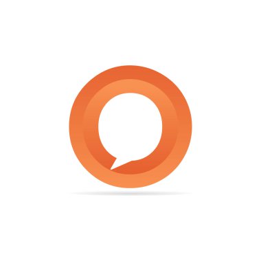 Konuşma baloncuğu negatif alanı olan O harfi logosu