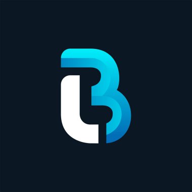 İlk harf temiz ve minimumda. LB logosu yaratıcı yazı tipi monogram sembolü