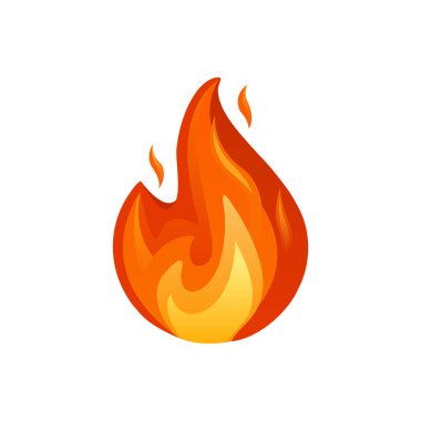 Ateş vektör illüstrasyonu. Beyaz arkaplanda yüksek kalite ateş ifadesi izole edildi