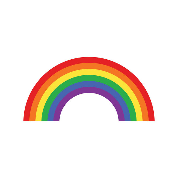 Rainbow Flat style. LGBT flag, rainbow color love symbol, pride month in June, vector illustration