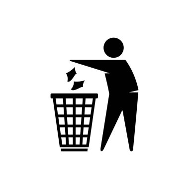 Çöp kutusu simgesini geri dönüştür. Çöp kutusu ikon vektör illüstrasyonuName