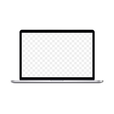 Dizüstü bilgisayar modeli. Saydam Lcd ile Not Defteri PC gerçekçi vektör çizimi