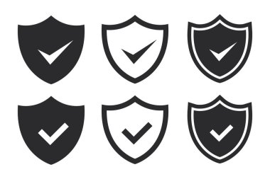 Güvenlik Kalkanı vektörü beyaz arkaplanda izole edildi