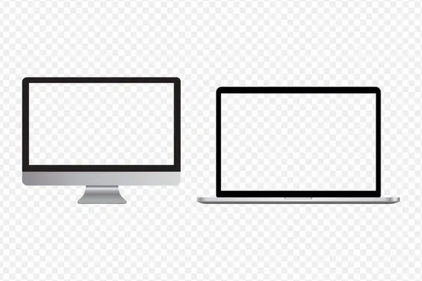 Dizüstü bilgisayar modeli seti. Saydam Lcd ile Not Defteri PC gerçekçi vektör çizimi