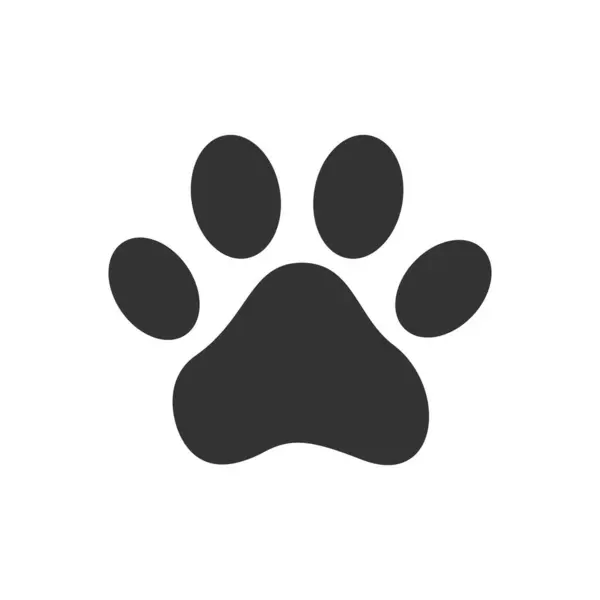Kedi ya da köpek pençesi ikonu. Pençe simgesi. Köpek, kedi pençesi ikonu. Hayvanat bahçesi, veteriner logosu. Pençe izi vektör sembolü. Vektör illüstrasyonu