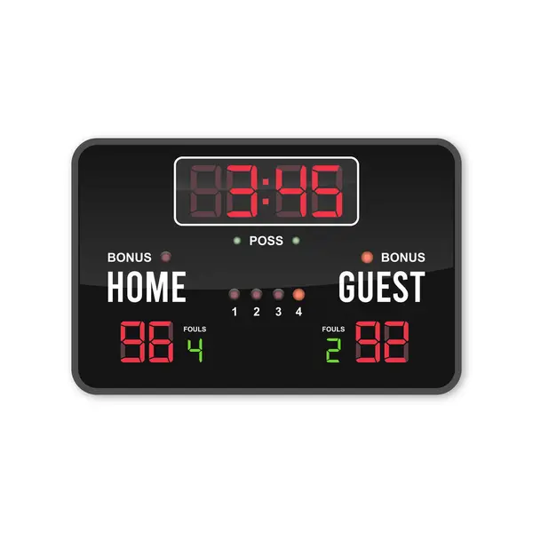 LED spor elektronik skorbordu. Puan, zaman, dönem