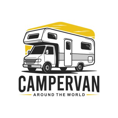 Campervan Karavan Logosu İllüstrasyonu