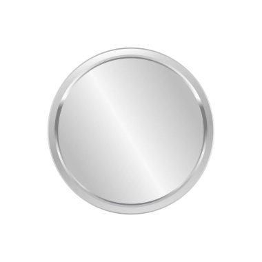 Beyaz arka planda izole edilmiş 3 boyutlu boş gümüş ödüller. İkinci sırada boş madalyalar