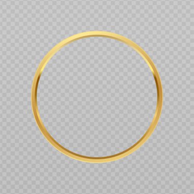 Şeffaf arkaplanda 3D gerçekçi altın yüzük