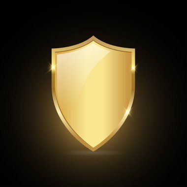 Parlak altın çerçeveli yansımalı kalkanlar