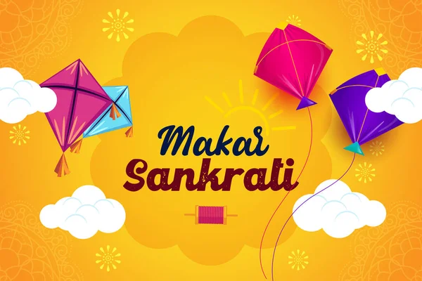 Düz Mutlu Makar Sankranti arkaplanı.