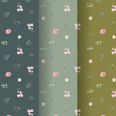 Kumaşlar, tekstil ve tasarım için kusursuz desenler dizisi.