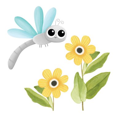 Sevimli küçük arı çizgi film çizimi