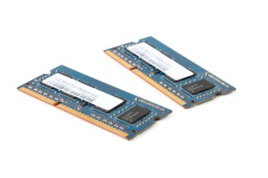 laptop RAM kit on white isolated background