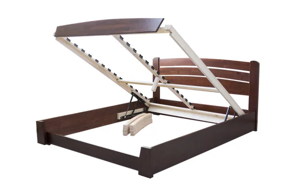 Klappbarer Betttransformator Aus Holz Ausgeschnitten Isoliert Auf Weißem Hintergrund — Stockfoto