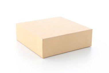 Çevre dostu ambalaj kutusu, beyaz izole arka planda damgalamak için hediye karton kutu.