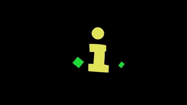 Exit という言葉の漫画アニメーション アルファチャンネルと緑と孤立した背景にフラットインフォグラフィック — ストック動画