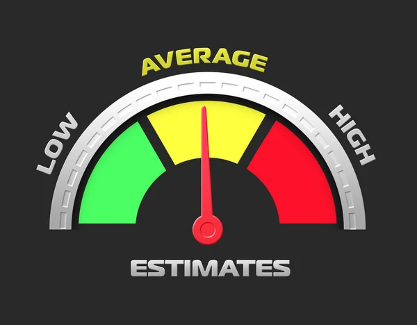 Rating Level Indicator Icon Low Medium High Arrow Scale Indicates — Stock Photo, Image
