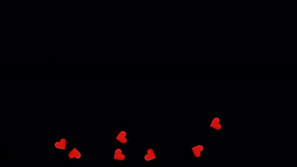 Багато Сердець Всьому Екрані Являються Вгору Безшовна Петля Альфа Каналом — стокове відео