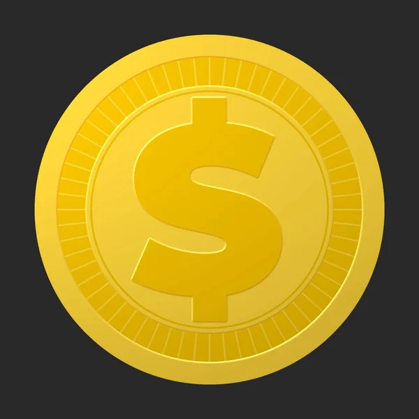 Ikon Dollar Mynt Isolerad Bakgrund — Stockfoto