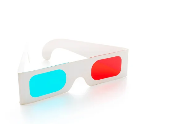 Brille Auf Weißem Hintergrund Rot Und Cyan Brille — Stockfoto