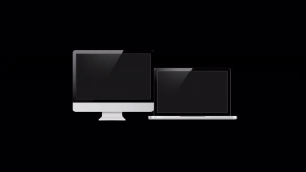 Animazione Computer Desktop Laptop Moderni Telefono Cellulare Con Spazio Copia — Video Stock