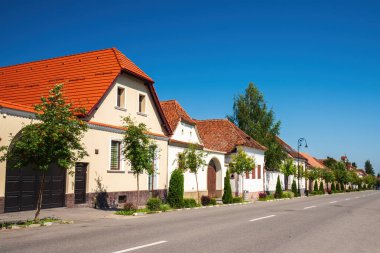 Romanya 'nın Transilvanya kentindeki Rasnov kasabasında geleneksel sakson evleri olan sokak