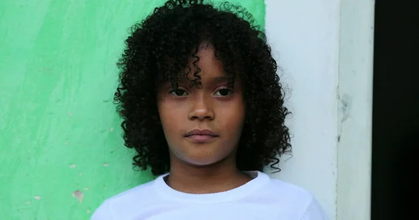 Retrato Infantil Brasileiro Face Close Criança Hispânica Sul Americana — Fotografia de Stock