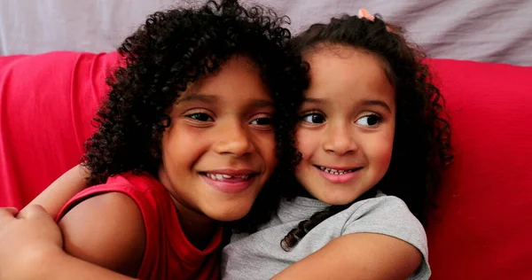 Hispanic Children Posing Camera Cute South American Kids — Stock Photo, Image
