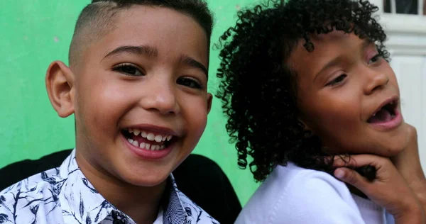 Crianças Hispânicas Pai Juntos Povo Latino Americano Sul — Fotografia de Stock