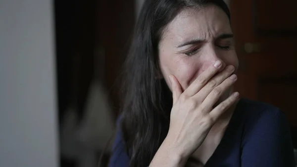 Woman Reacting Surprise Unbelief News Told Friend Person Closeup Face —  Fotos de Stock