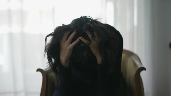 Woman Covering Face Shame Suffering Emotional Pain — Stok fotoğraf